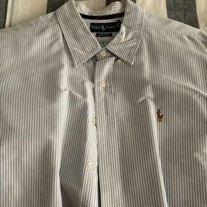Sear-sucker Blue and White button down